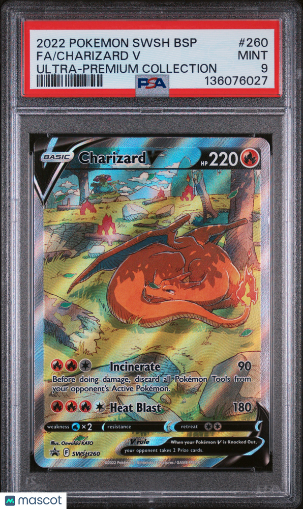 2022 Pokemon Swsh Black Star Promo Charizard V #260 Ultra-Premium Collection Fa PSA 9