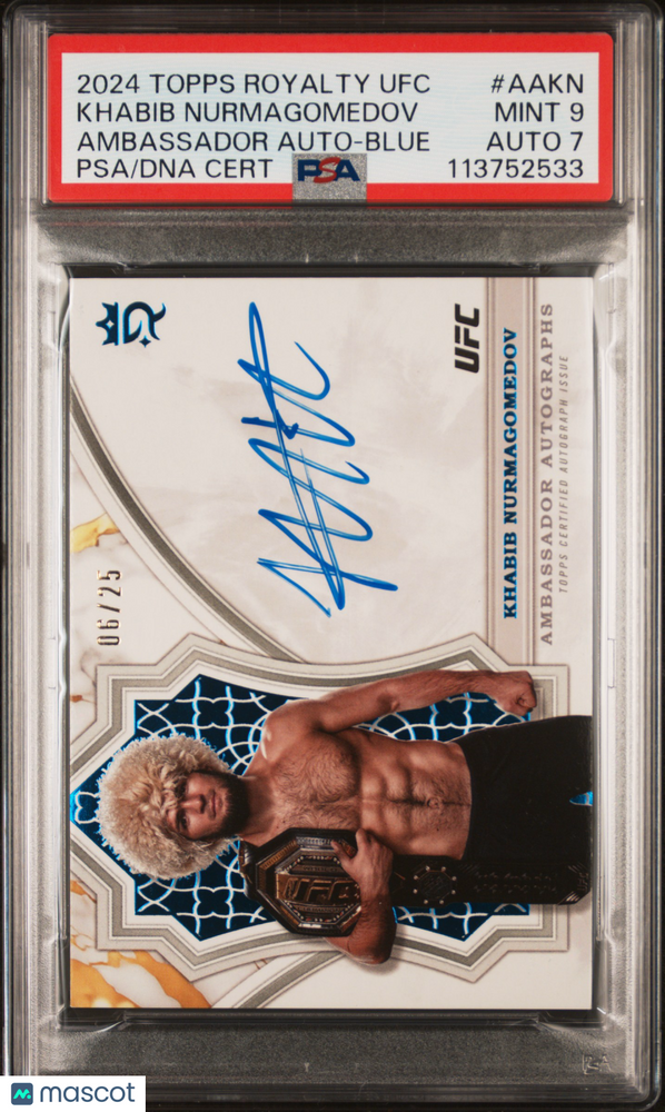 2024 Topps Royalty UFC Ambassador Autographs Khabib Nurmagomedov #AAKN Blue PSA 9