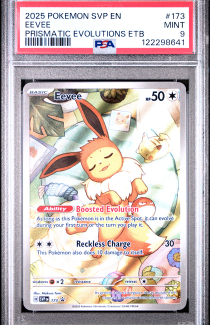 2025 Pokemon SVP EN-SV Black Star Promo Eevee #173 Prismatic Evolutions PSA 9
