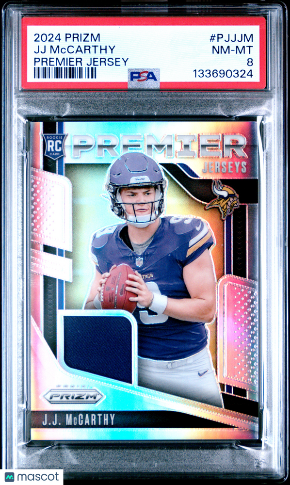 2024 Panini Prizm Premier Jerseys JJ Mccarthy #PJJJM PSA 8