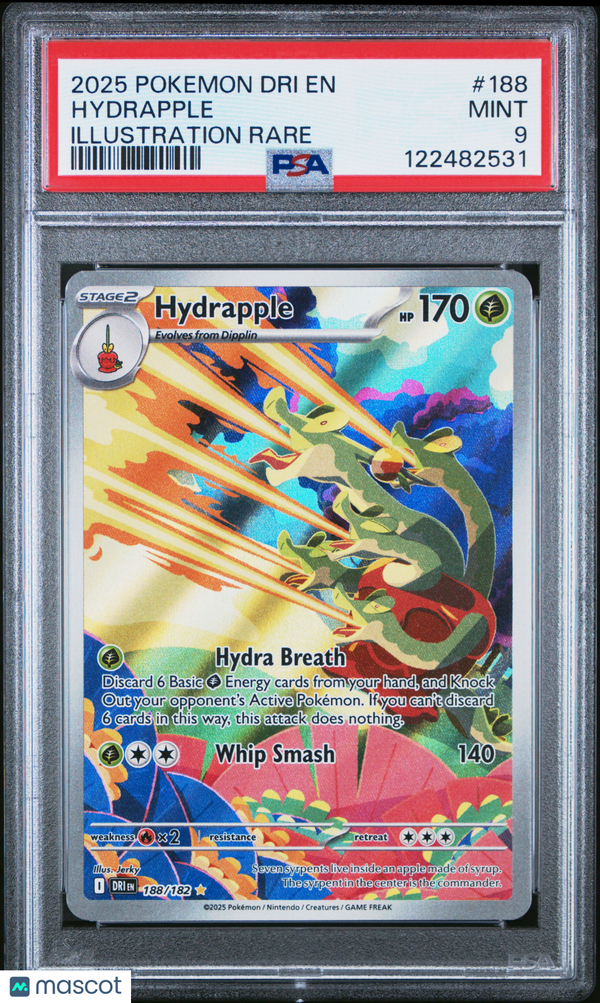 2025 Pokemon Dri EN-Destined Rivals Hydrapple #188 Illustration Rare PSA 9