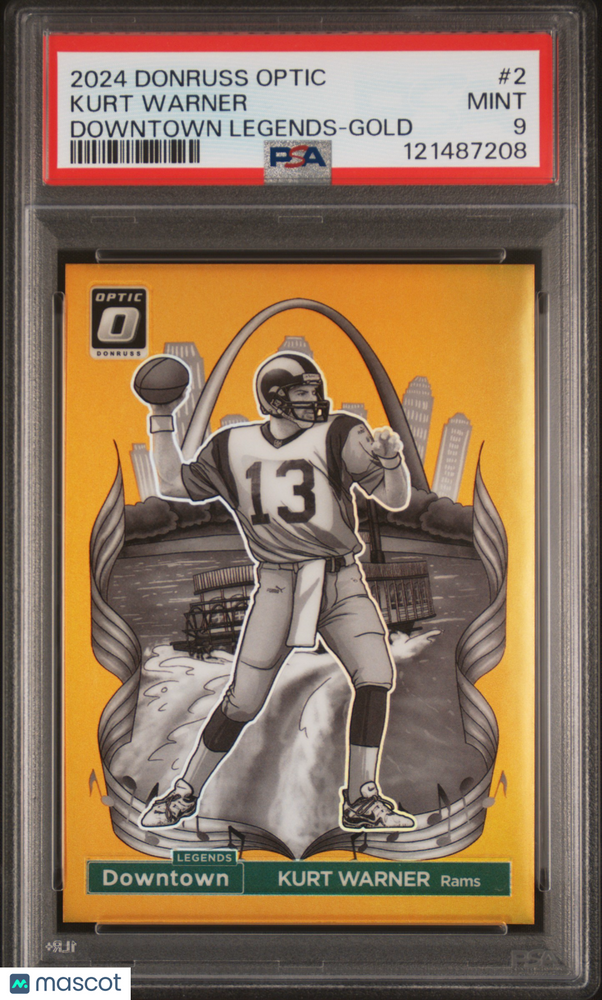 2024 Panini Donruss Optic Downtown Legends Kurt Warner #2 Gold PSA 9