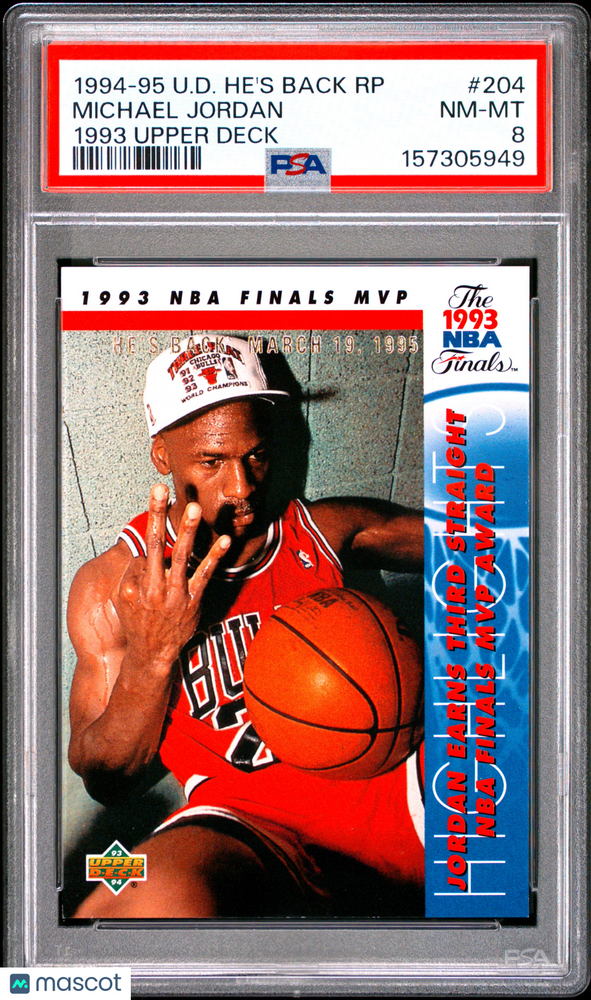1994 Upper Deck Jordan 94-95 He's Back Reprints Michael Jordan #204 1993 PSA 8