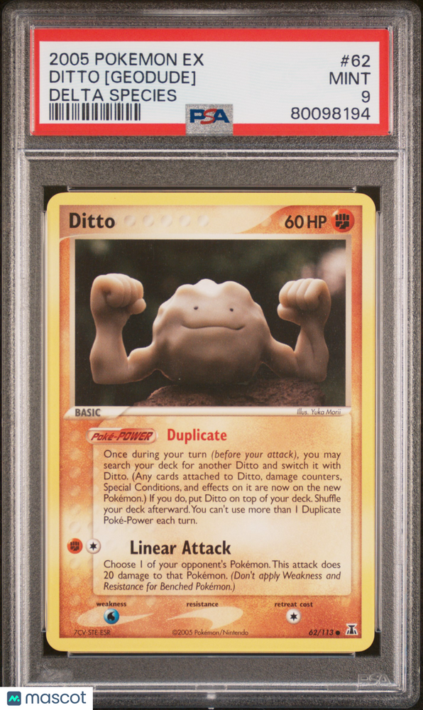 2005 Pokemon EX Delta Species Ditto [Geodude] #62 Delta Species PSA 9