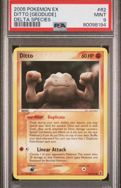 2005 Pokemon EX Delta Species Ditto [Geodude] #62 Delta Species PSA 9