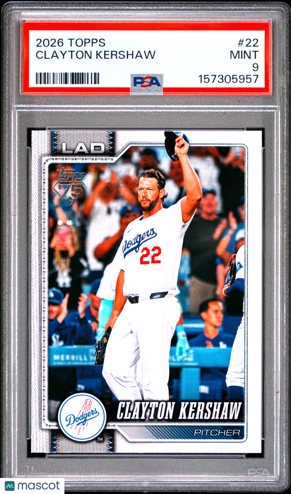 2026 Topps Clayton Kershaw #22 PSA 9
