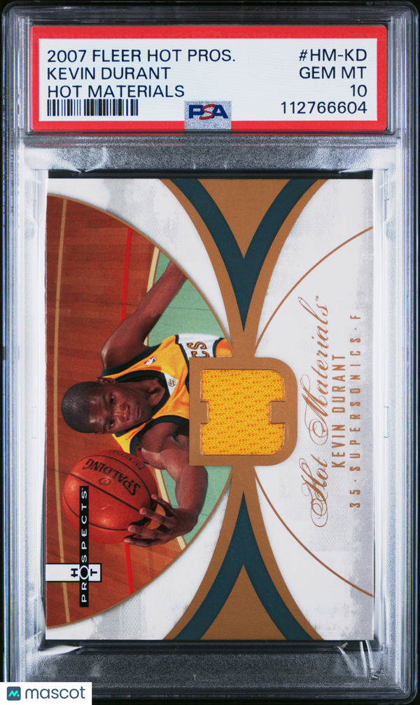 2007 Fleer Hot Prospects Hot Materials Kevin Durant #HM-KD PSA 10
