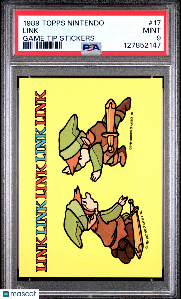 1989 Topps Nintendo Game Tip Stickers Link #17 PSA 9