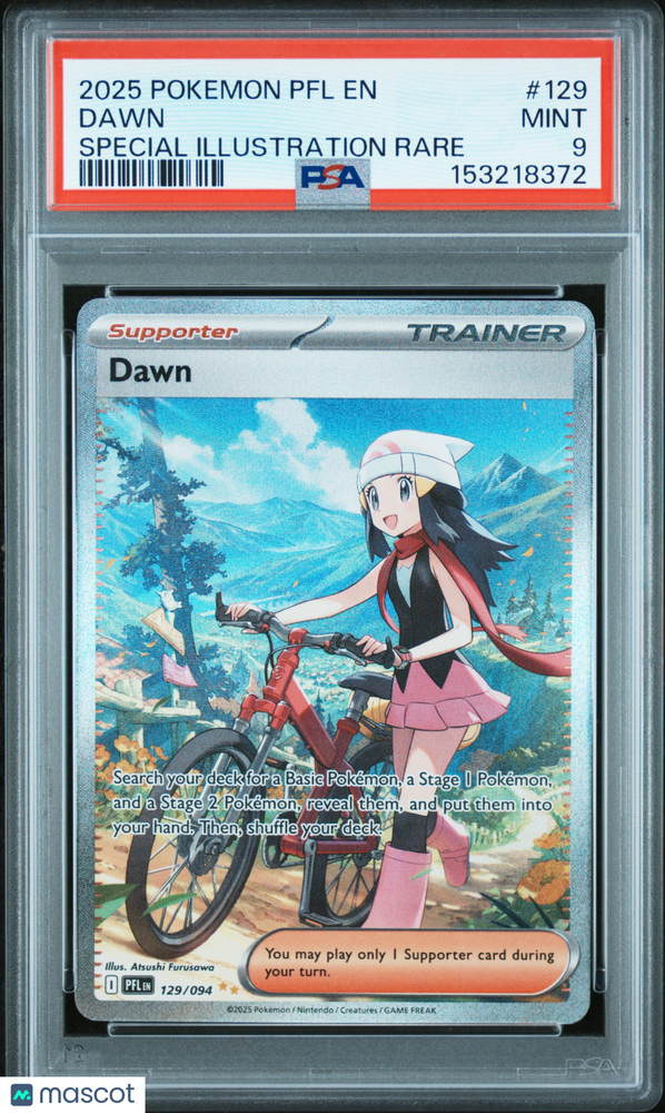 2025 Pokemon PFL EN-Phantasmal Flames Dawn #129 Special Illustration Rare PSA 9