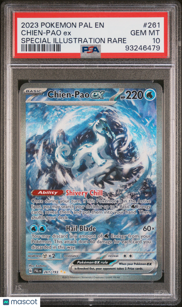 2023 Pokemon Pal EN-Paldea Evolved Chien-Pao EX #261 Special Illustration Rare PSA 10