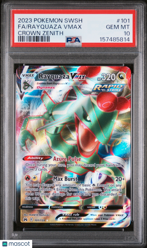2023 Pokemon Sword And Shield Crown Zenith Rayquaza VMAX #101 Crown Zenith Fa PSA 10