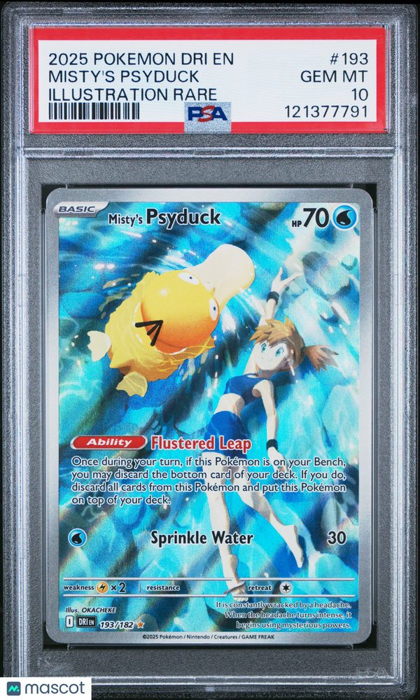 2025 Pokemon Dri EN-Destined Rivals Misty's Psyduck #193 IR PSA 10