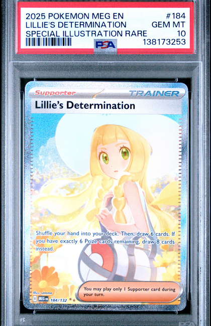 2025 Pokemon Meg EN-Mega Evolution Lillie's Determination #184 SIR PSA 10