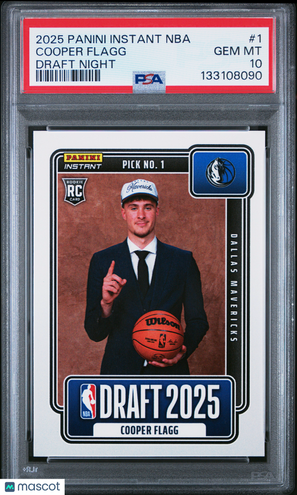 2025 Panini Instant NBA Draft Night Cooper Flagg #1 PSA 10