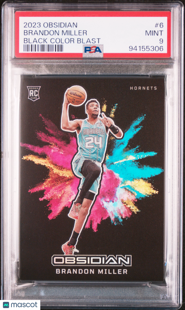 2023 Panini Obsidian Black Color Blast Brandon Miller #6 PSA 9