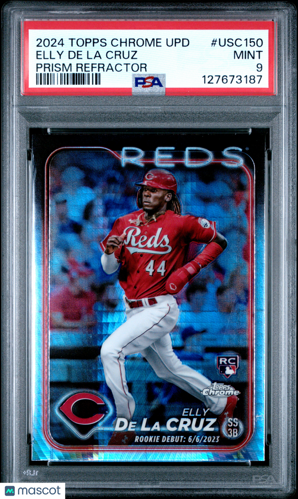 2024 Topps Chrome Update Elly De La Cruz #USC150 Prism Refractor PSA 9