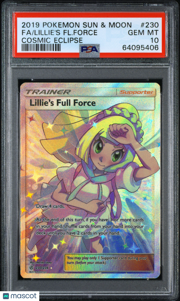 2019 Pokemon Sun & Moon Cosmic Eclipse Lillie's FL. Force #230 Fa Cosmic Eclipse PSA 10