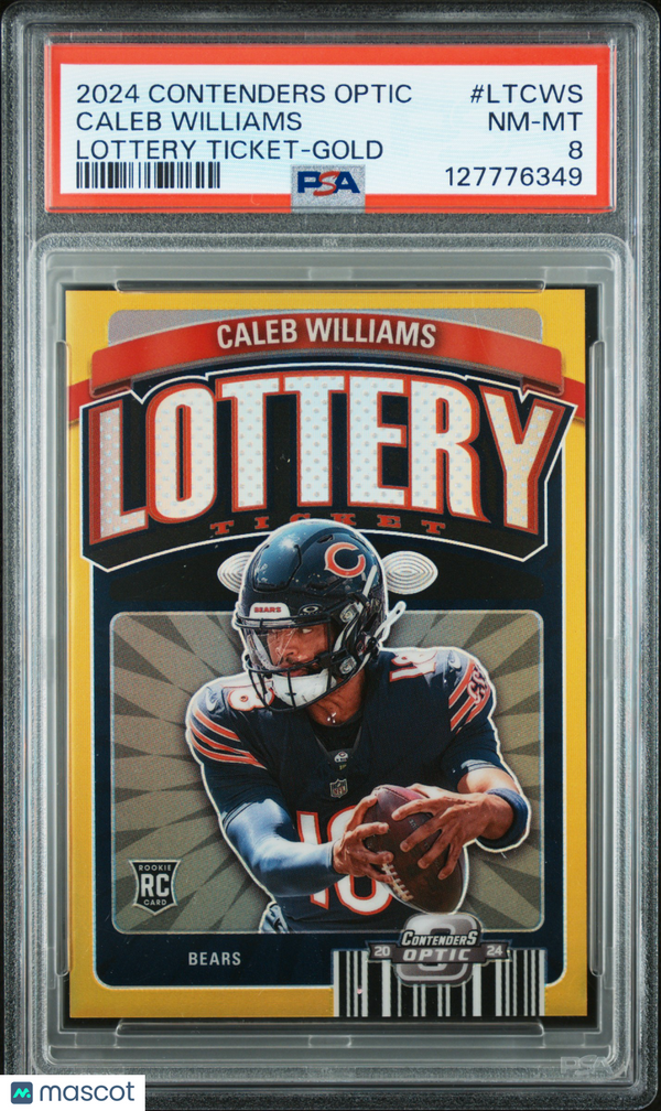 2024 Panini Contenders Optic Lottery Ticket Caleb Williams #LTCWS Gold PSA 8