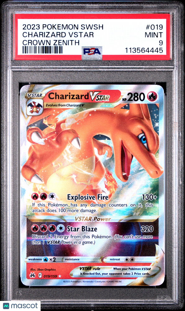 2023 Pokemon Sword And Shield Crown Zenith Charizard VSTAR #019 Crown Zenith PSA 9