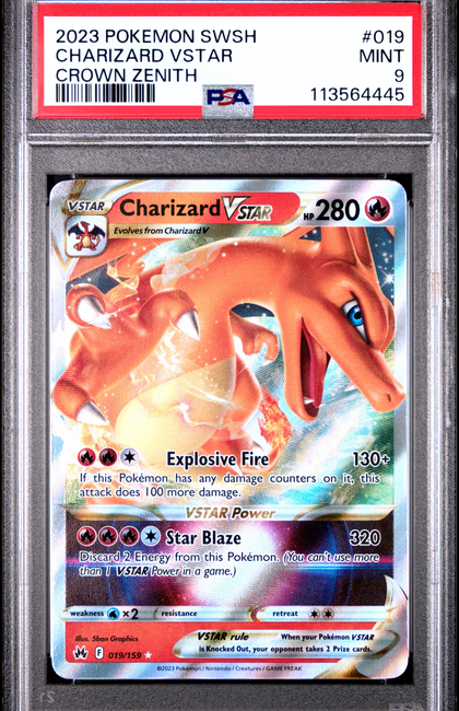 2023 Pokemon Sword And Shield Crown Zenith Charizard VSTAR #019 Crown Zenith PSA 9