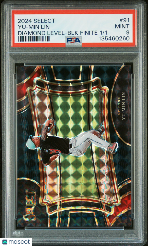 2024 Panini Select Diamond Level Yu-Min Lin #91 BLK Finite PSA 9