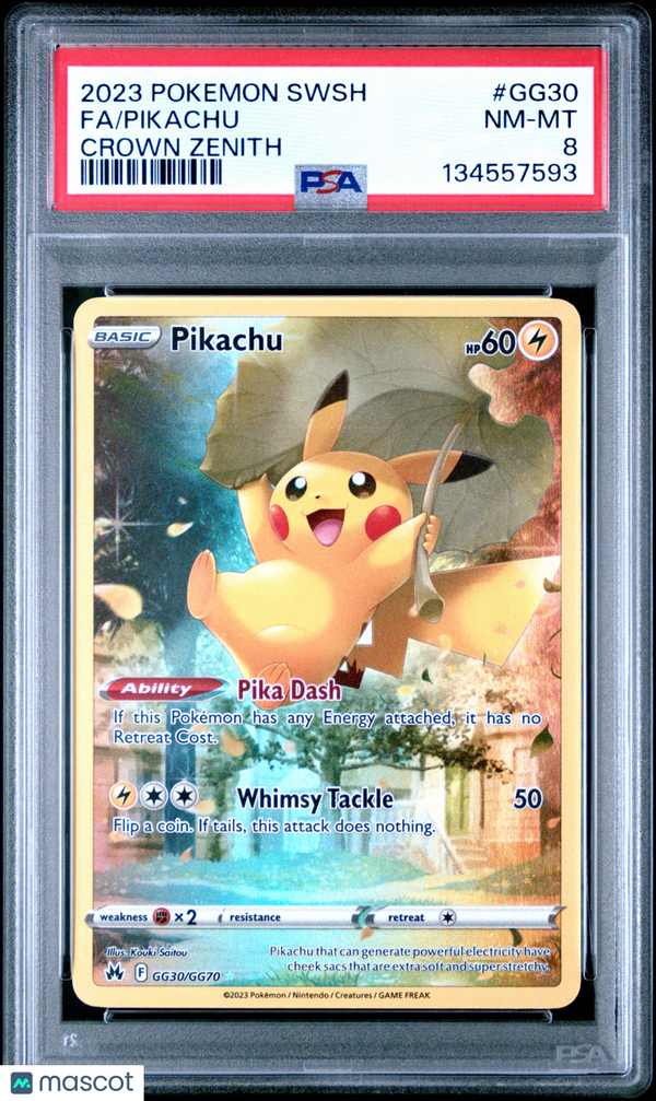 2023 Pokemon Sword And Shield Crown Zenith Pikachu #GG30 Fa Crown Zenith PSA 8