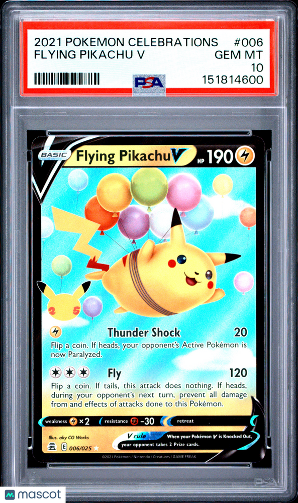 2021 Pokemon Celebrations Flying Pikachu V #006 PSA 10