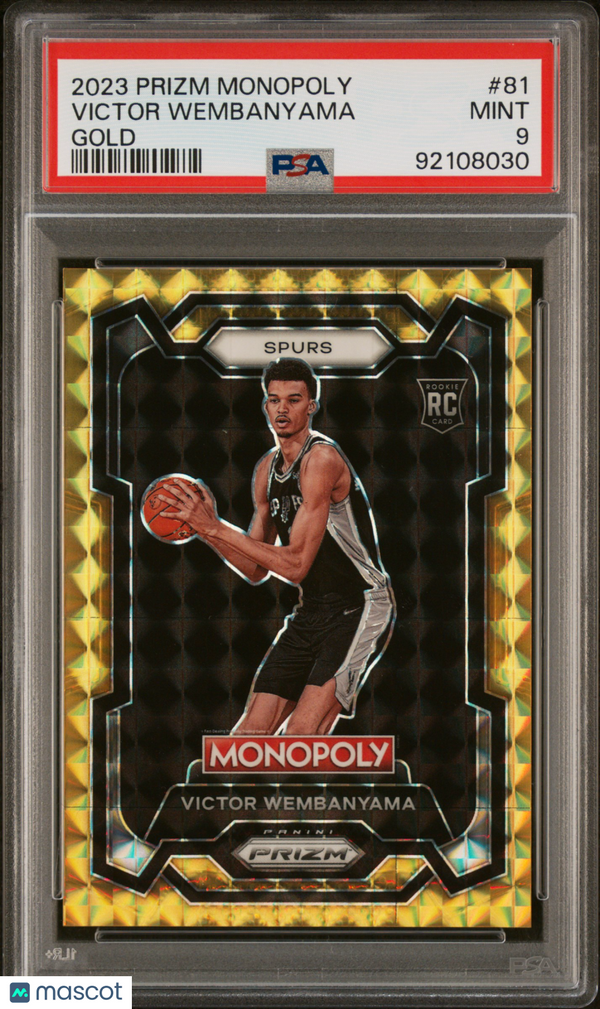 2023 Panini Prizm Monopoly Victor Wembanyama #81 Gold PSA 9