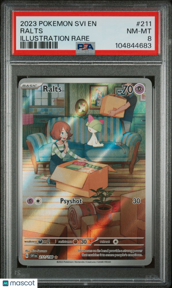 2023 Pokemon Svi EN-Scarlet & Violet Ralts #211 Illustration Rare PSA 8