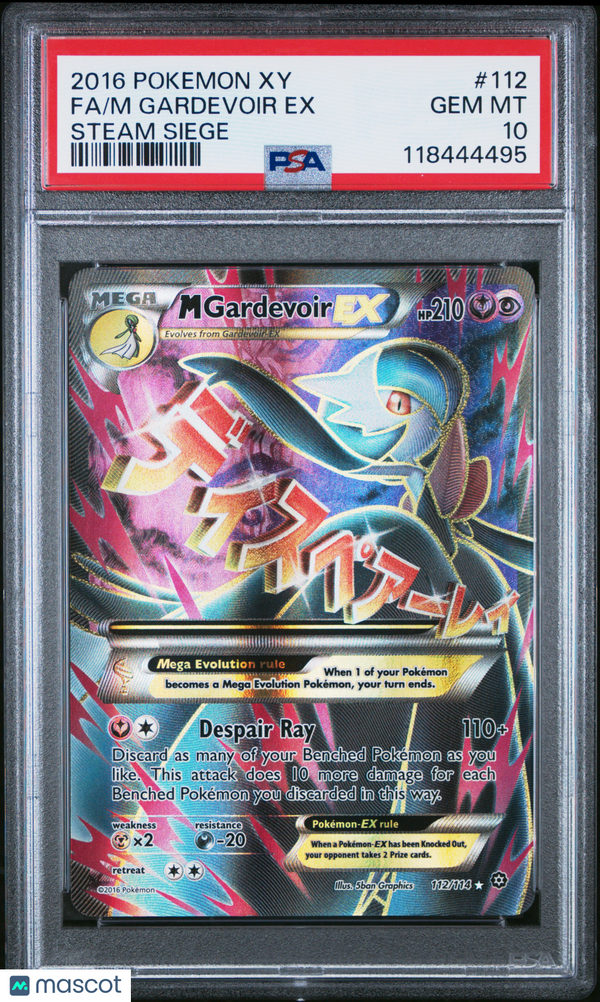 2016 Pokemon Xy Steam Siege M Gardevoir EX #112 Fa Steam Siege PSA 10