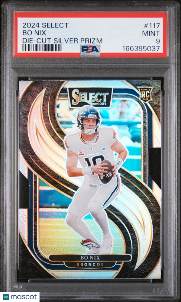 2024 Panini Select Bo Nix #117 Die Cut Silver Prizm PSA 9
