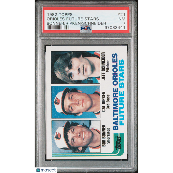 1982 Topps Orioles Future Stars #21 Bonner Ripken Schneider PSA 7