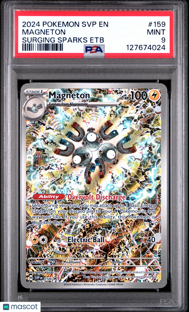 2024 Pokemon SVP EN-SV Black Star Promo Magneton #159 Surging Sparks Etb PSA 9