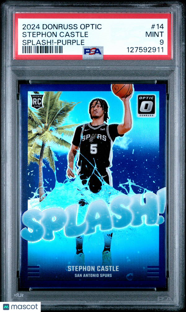 2024 Panini Donruss Optic Splash! Stephon Castle #14 Purple PSA 9