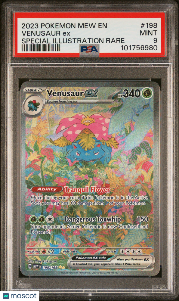 2023 Pokemon Mew EN-151 Venusaur EX #198 Special Illustration Rare PSA 9