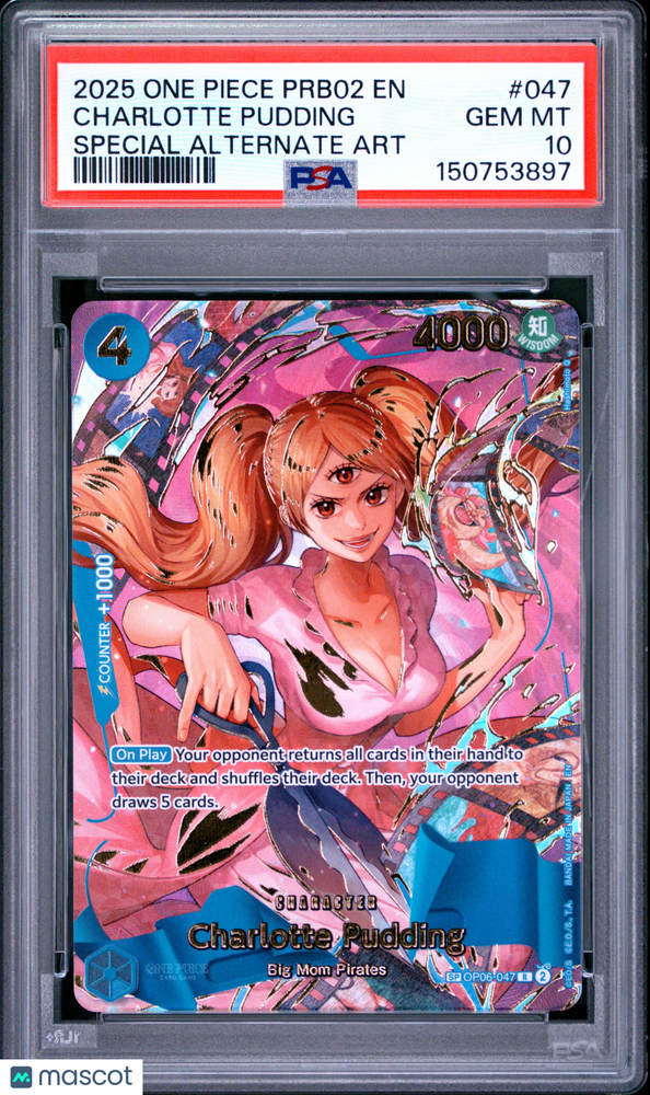 2025 One Piece Prb02 - Vol.2 Charlotte Pudding #047 Special Alternate Art PSA 10