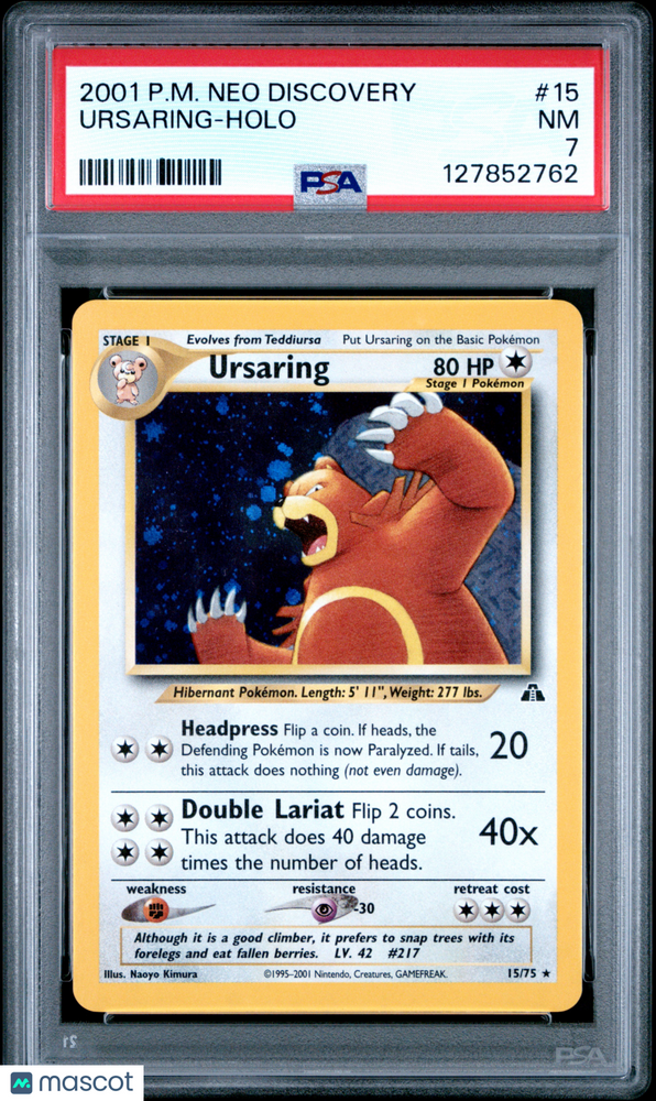 2001 Pokemon Neo Discovery Ursaring #15 PSA 7