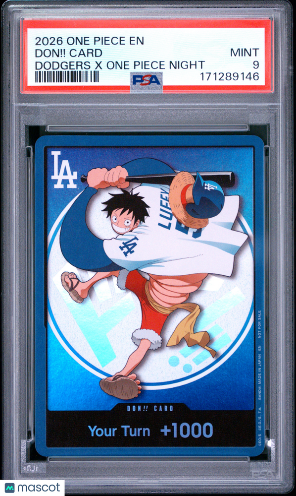 2026 One Piece Promos Don!! Card Dodgers X One Piece Night PSA 9