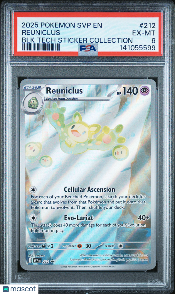 2025 Pokemon SVP EN-SV Black Star Promo Reuniclus #212 PSA 6
