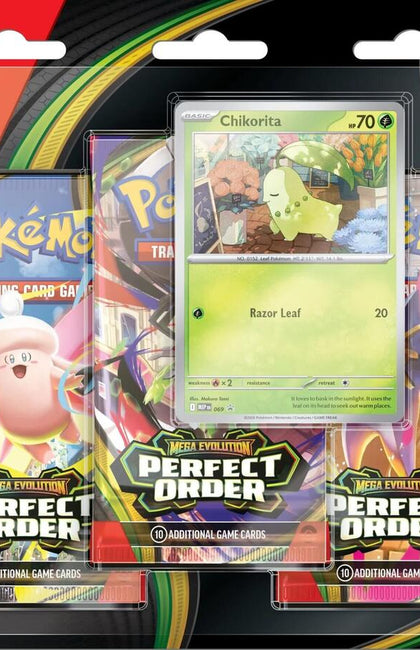 Perfect Order 3 Pack Blister [Chikorita] - ME03: Perfect Order (ME03)